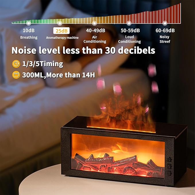 BOHOFAM Fireplace Essential Oil Aroma Diffuser, Flame Air Humidifiers 300ML - Image 6