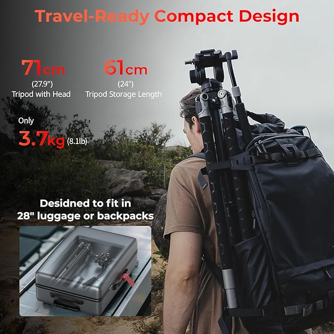 SMALLRIG x Potato Jet TRIBEX SE Hydraulic Aluminum Camera Tripod, - Image 4