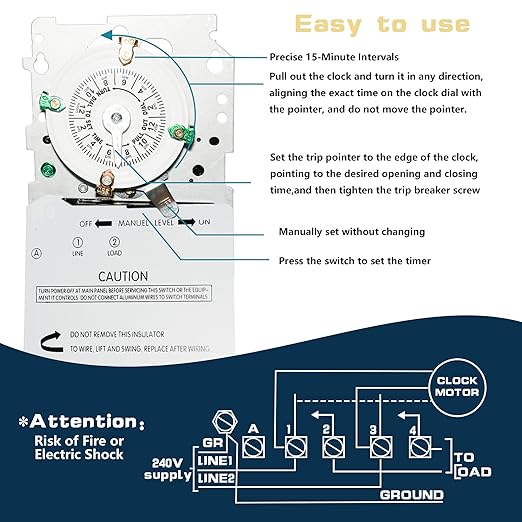 T101M Mechanical Time Switch, 24-Hour 120 V Mechanical Time Switch, Mechanism - Image 3