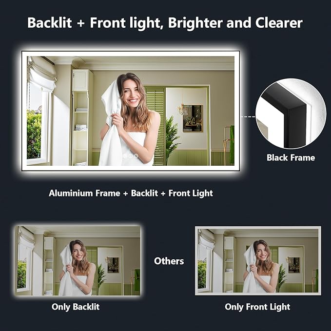 YEELAIT 72x36 Inch LED Bathroom Mirror - Image 3