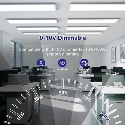 AIKVSXER 1x4 Led Flat Panel Light Surface Mount-6 Pack, 50W 5500Lm Dual - Image 4