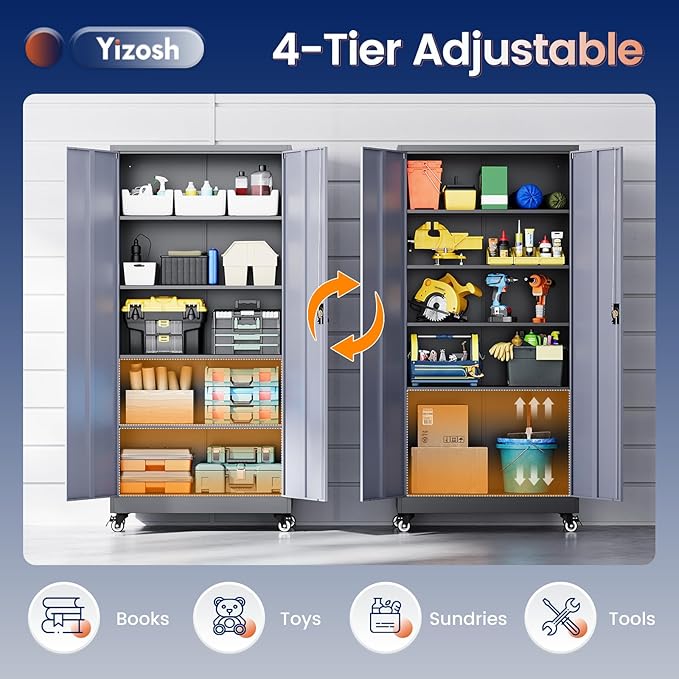 Yizosh Metal Garage Storage Cabinet - Image 5