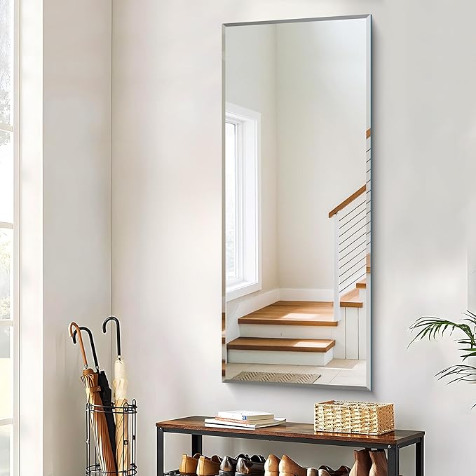 CILIBER Beveled Mirror, 24x60 Large Frameless Beveled Bathroom Mirrors - Image 7