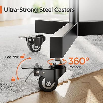 Perlegear Rolling TV Stand, Mobile TV Stand on Wheels - Image 5