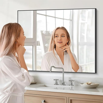 Black Bathroom Mirror for Wall, 30x36 Inch Rectangle Mirrors - Image 5