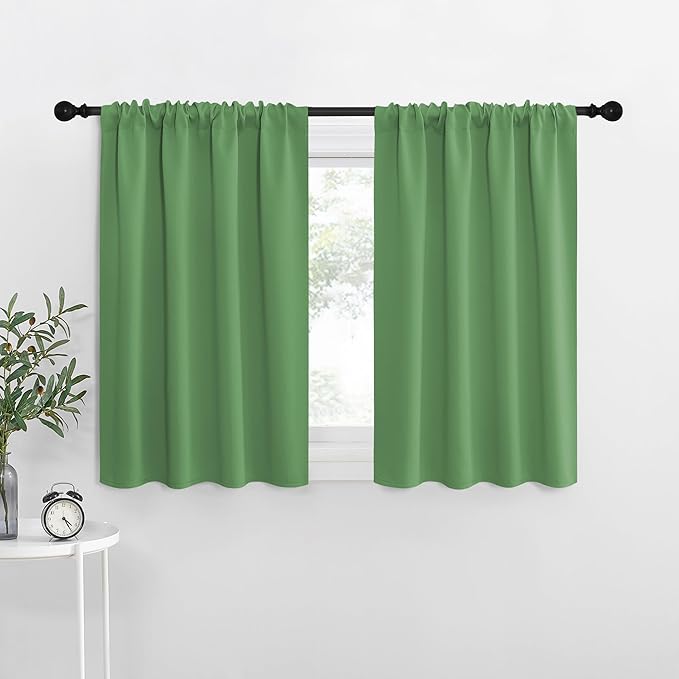 NICETOWN Kitchen Curtains, Froest Green, Short Blackout Curtains & Drapes by NICETOWN