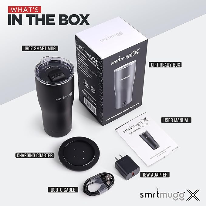 X Heated Coffee Mug 19 oz., 8 Hour Battery Life, Self-Heating, Adjustable Temp - Image 2