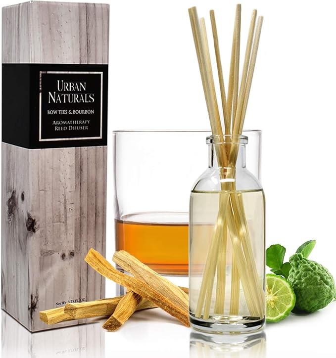 Urban Naturals Bowties & Bourbon Reed Diffuser Gift Set | Dark Oak, Bergamot & by UrbanNaturals