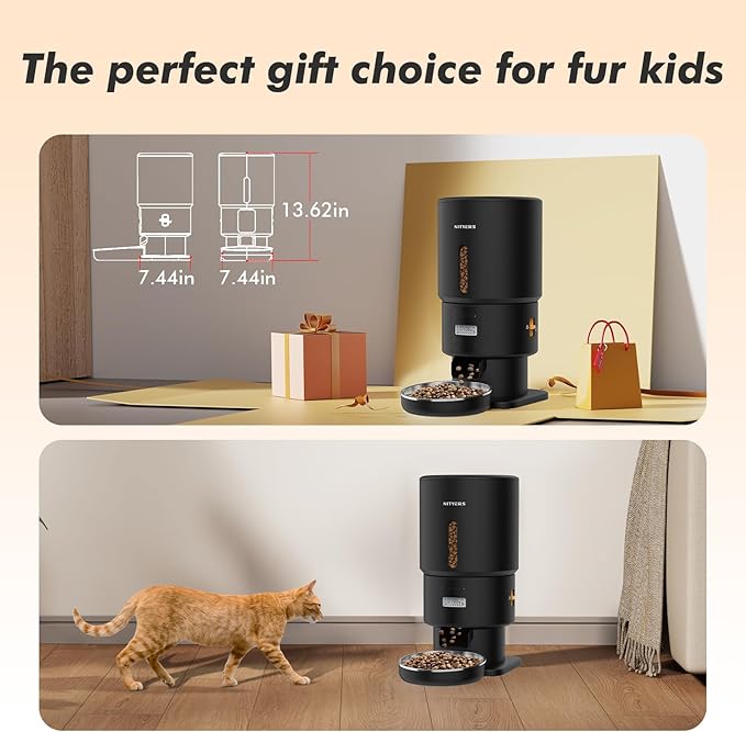 Automatic Cat Feeder - 5L Anti-Clog Cat Food Dispenser Keeps 2-15mm Dry Food - Image 9