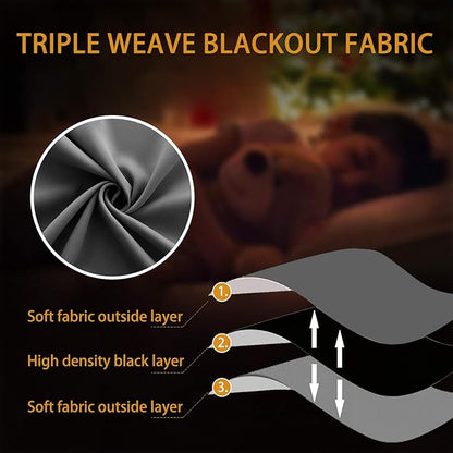 72 Length Blackout Curtains for Bedroom 2 Panels Set Sun Heat Blocking Thermal - Image 6