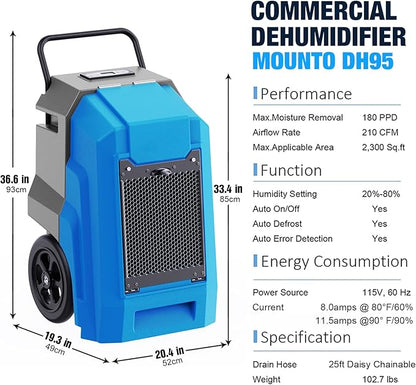 MOUNTO 180Pints Commercial Dehumidifier - Image 4