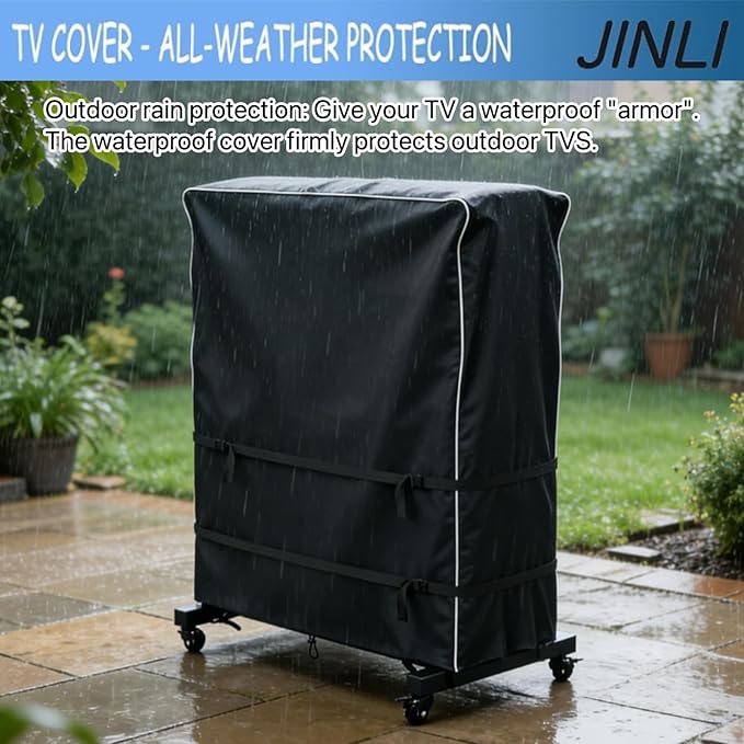 JINLI 70-75 inch outdoor TV trolley cover, courtyard TV cover, Oxford fabric - Image 4