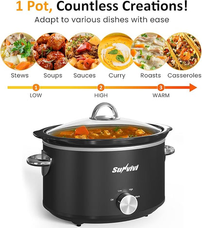 Sunvivi Small Slow Cooker 4QT, Mini Food Warmer - Image 4