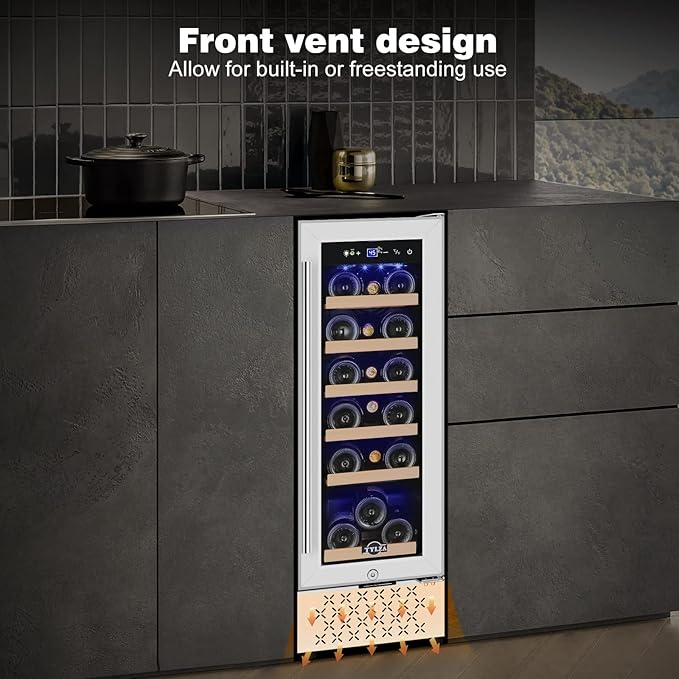 Tylza 12" Wine Cooler Refrigerator, 18 Bottles Capacity, Compact Freezerless - Image 5