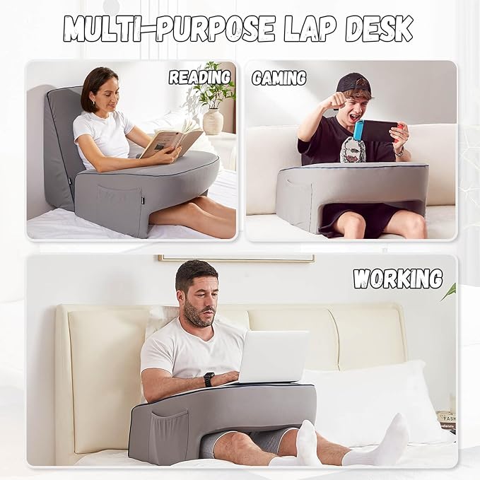Reading Pillow for Gaming, Extra Large Laptop Pillow for Adult, Memory Foam Lap - Image 3