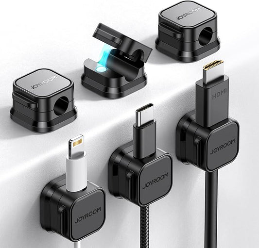 6 Pack Magnetic Cable Clips Cord Holder, Under Desk Cable Management, JOYROOM by JOYROOM