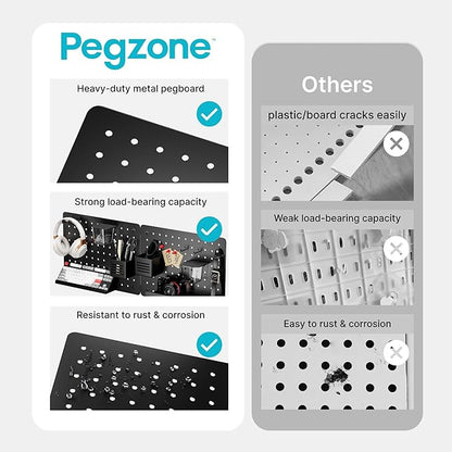 PEGZONE Pegboard Wall Organizer Combination Kit, Overall 25.4"x16.6" Metal - Image 2