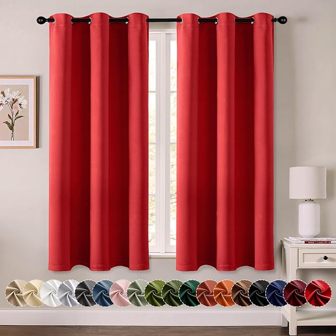 MIULEE Christmas Red Blackout Curtains by MIULEE