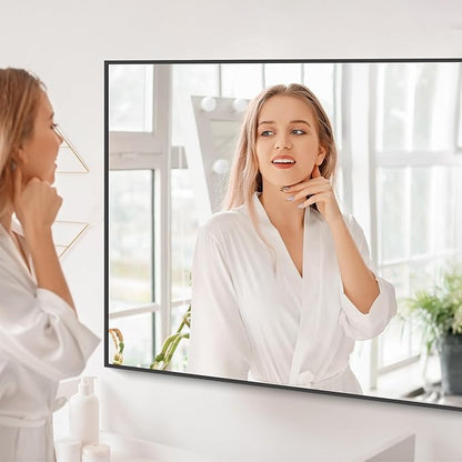 Black Bathroom Mirror for Wall, 60x30 Inch Rectangle Mirrors - Image 5