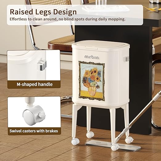 MRBIN Metal Slim Bathroom Trash Can - Image 6