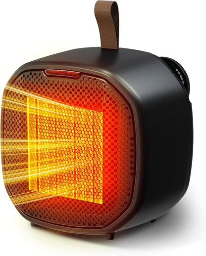 Portable Small Ceramic Space Heater w/Thermostat, 1200W Indoor Electric Space by Electactic