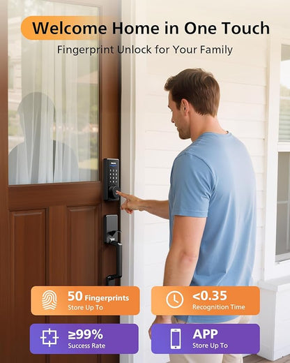 Philips WiFi Smart Lock with Front Door Handle Set, Built-in WiFi, APP Remote & - Image 5