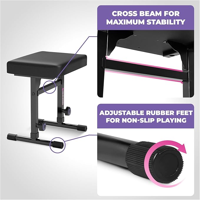 Liquid Stands Piano Keyboard Stand and Bench Set - Image 5