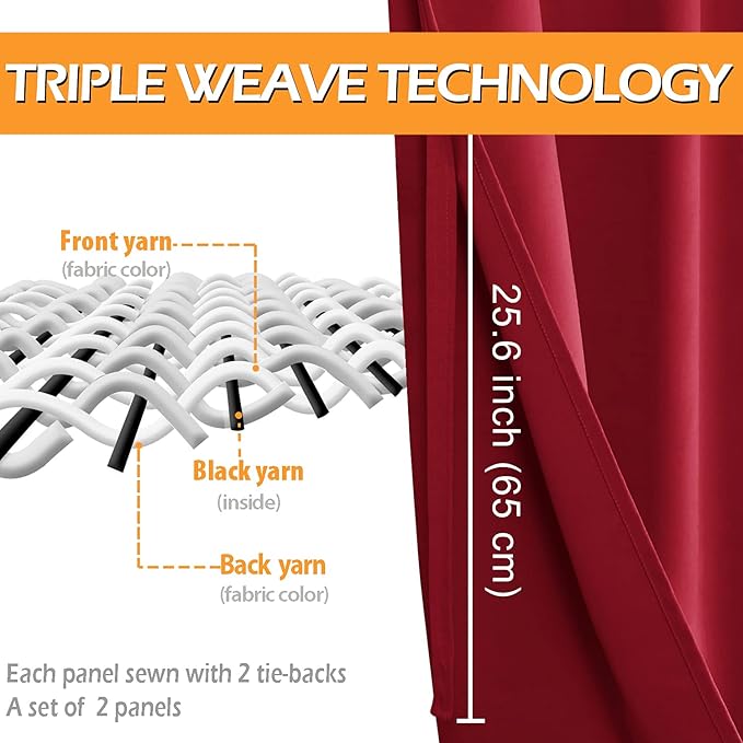 Hiasan Short Blackout Curtains for Bedroom - Image 4