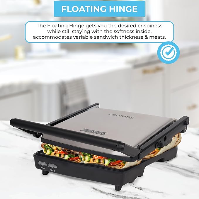 Courant Panini Press Gourmet Sandwich Maker, Super Slim Design - Image 4