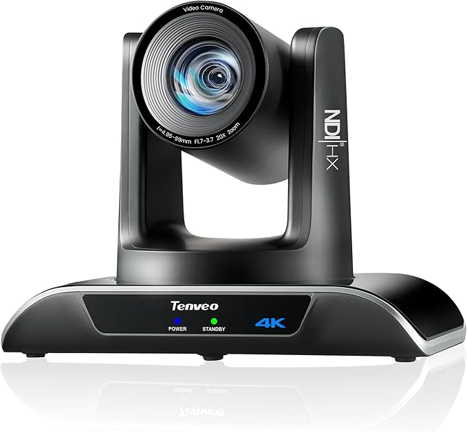 Tenveo 4K NDI PTZ Camera AI Humanoid & Face Auto-Tracking, HDMI/LAN/USB3.0 PoE by Tenveo