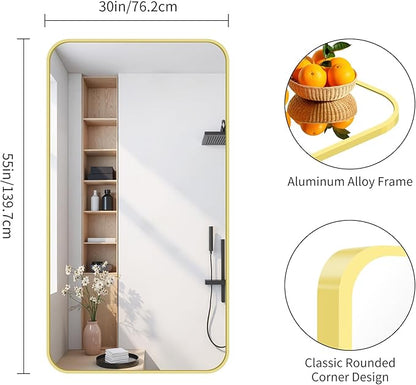 FORBATH 30x55 Inch Gold Bathroom Mirror - Image 8