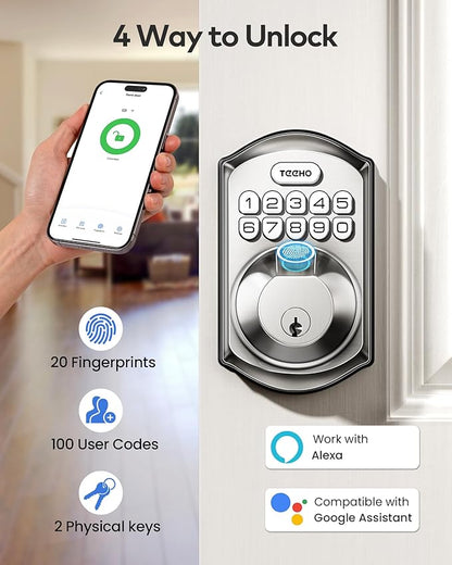 TEEHO TE012W WiFi Smart Lock, Fingerprint Door Lock - Image 4