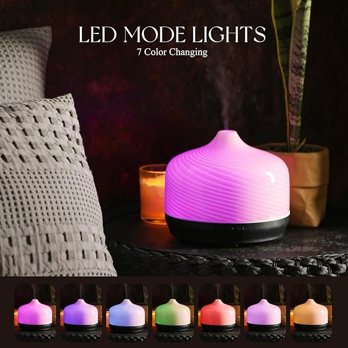 Porseme 500ml Glass Essential Oil Diffuser Aromatherapy Ultrasonic Cool Mist - Image 2