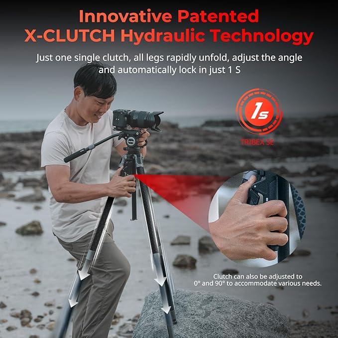 SMALLRIG x Potato Jet TRIBEX SE Hydraulic Aluminum Camera Tripod, - Image 2