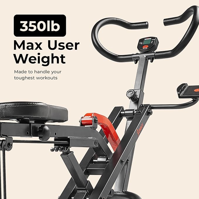 Sunny Health & Fitness Smart Heavy Duty Row-N-Ride, Squat Assist Trainer - Image 2