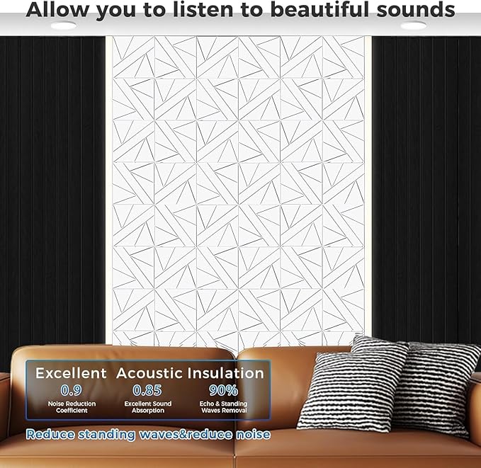 【10 Pack】 Acoustic Panels Self-Adhesive - Image 2