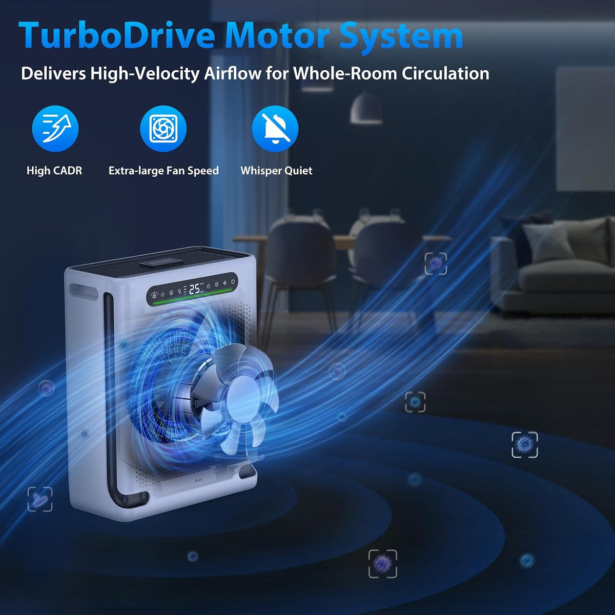 freaire air purifiers for home large room up, close-up detail
