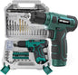 Hi-Spec 110pc Green 8V USB Electric Power Cordless Drill Driver Set. Drill Bits by Hi-SpecToolsUSA