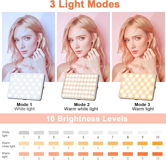 TONEOF Portable Selfie Light, Rechargable 60 LED PhoneLight - Image 2