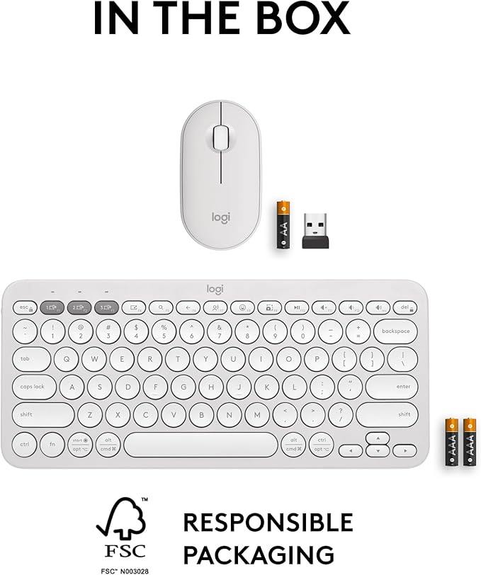 Logitech Pebble 2 Combo, Wireless Keyboard and Mouse, Quiet and Portable - Image 10