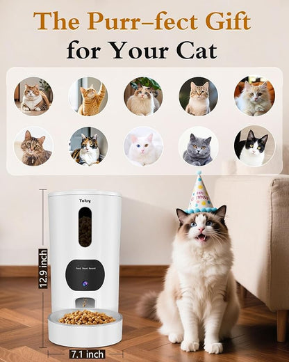 Yakry Automatic Cat Feeder - 5G WiFi Easy Setup App Control Cat Dry Food - Image 9