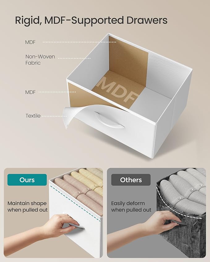 SONGMICS Dresser for Bedroom, Chest of Drawers, 10 Non-Woven Fabric Drawers - Image 5