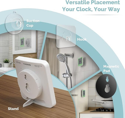 KADAMS Shower Clock Waterproof Bathroom Timer – Digital Wall Clock - Image 5