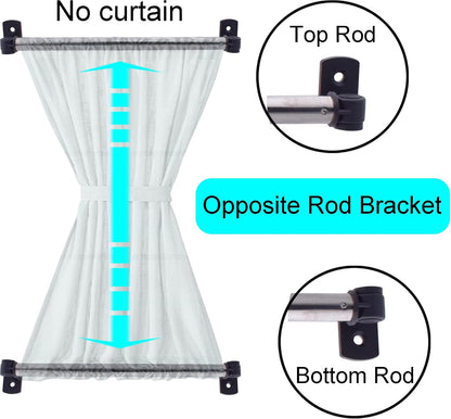 YYST Type A 16" to 28" Swivel End Curtain Sash Rod for Top & Bottom Doors & Sidelights Window Petite Café Sidelight W Screws (black-4)