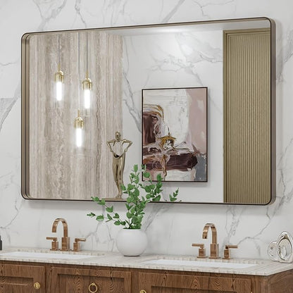 LOAAO 48”X30” Bronze Bathroom Mirrors - Image 8