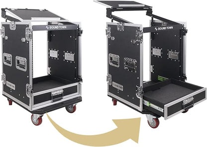 Sound Town 14U PA DJ Pro Audio Rack/Road ATA Case - Image 6