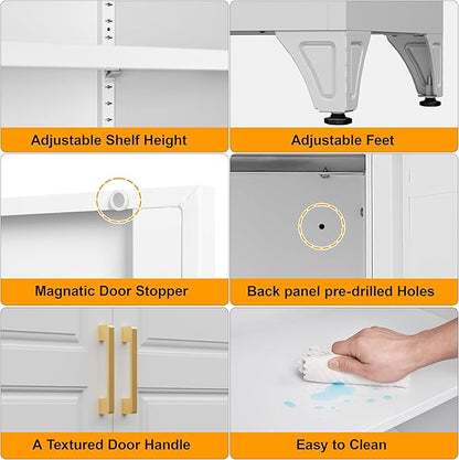 Kitchen Pantry Storage Cabinets, Utility Kitchen Cupboard, Large Steel Cabinets - Image 5