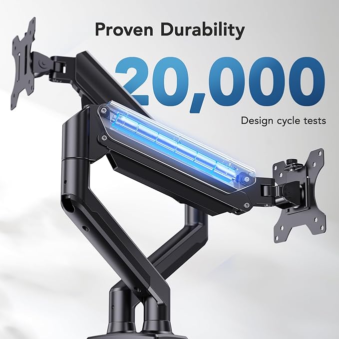 HUANUO Dual Monitor Mount for 2 Monitors up to 32 inches, Each Arm Holds Max - Image 6