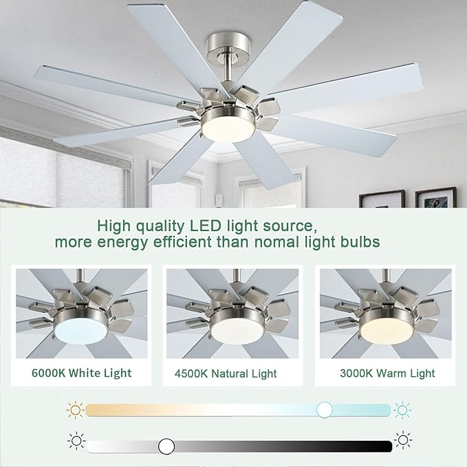 KNUN Nickel 48 Inch Ceiling Fans - Image 3