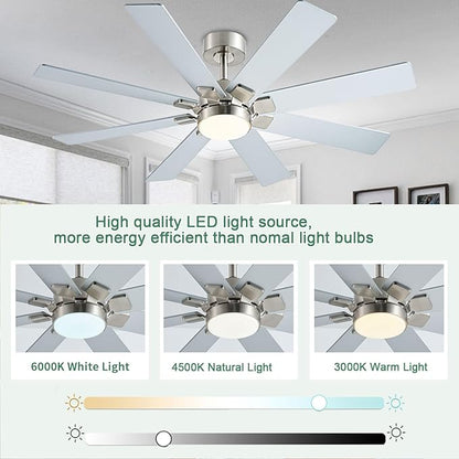 KNUN Nickel 48 Inch Ceiling Fans - Image 3